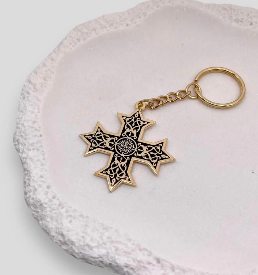 Enamel Coptic Cross Keychain - Mahzuzah — Draw Near Designs